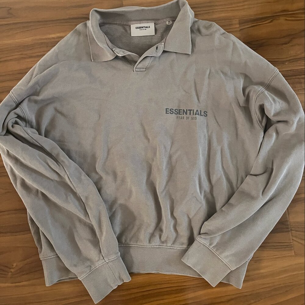 Essentials Fear of God Grey Sweater Sweatshirt Hoodie Collar XS